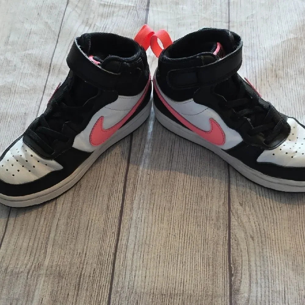 Nike Kids' Black and Pink High-Top Sneakers - Picture 7 of 8